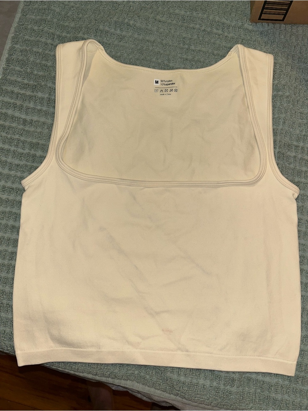 Women’s Cream Square-Neck Tank Top